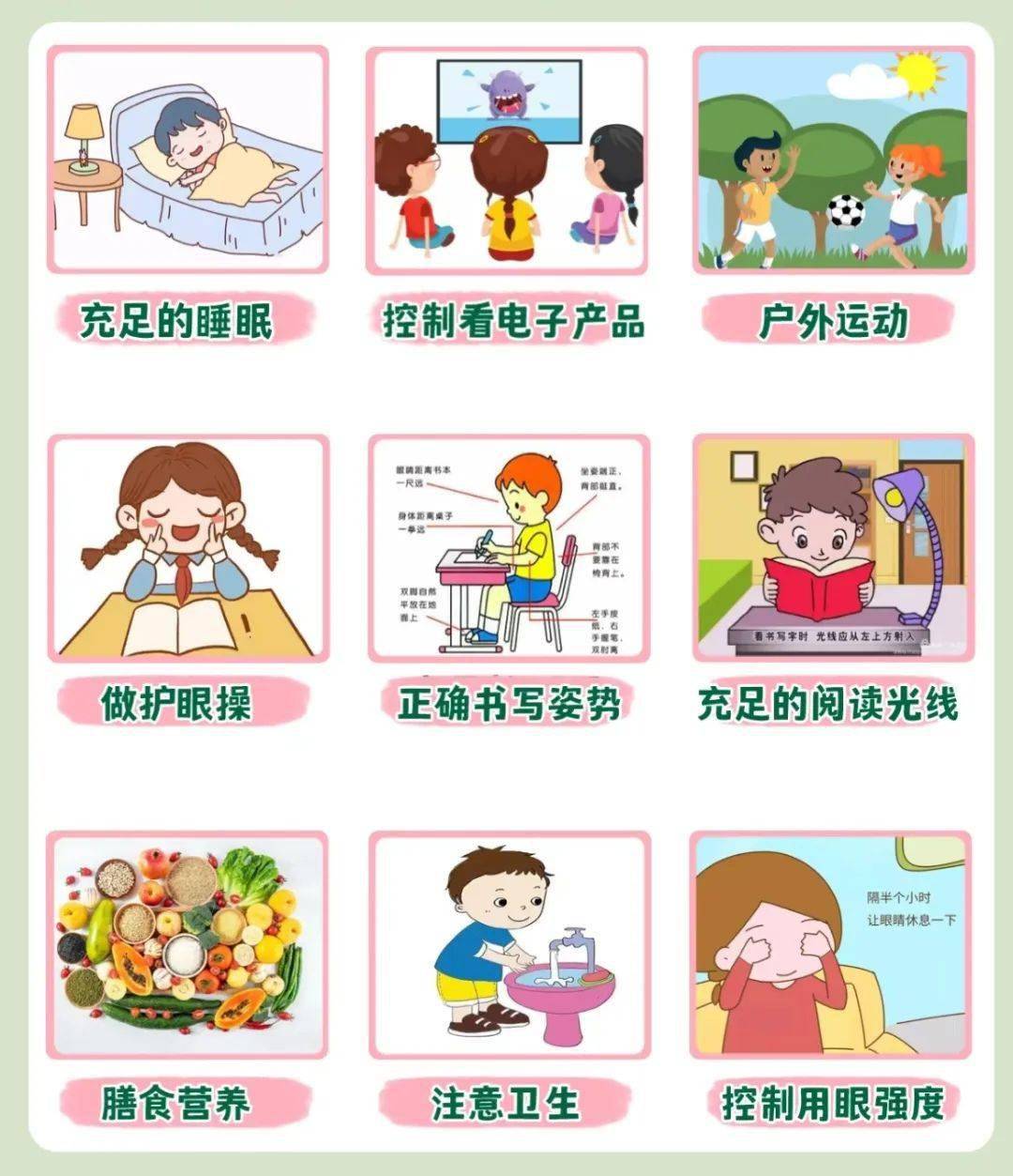 幼儿园预防近视小常识图片