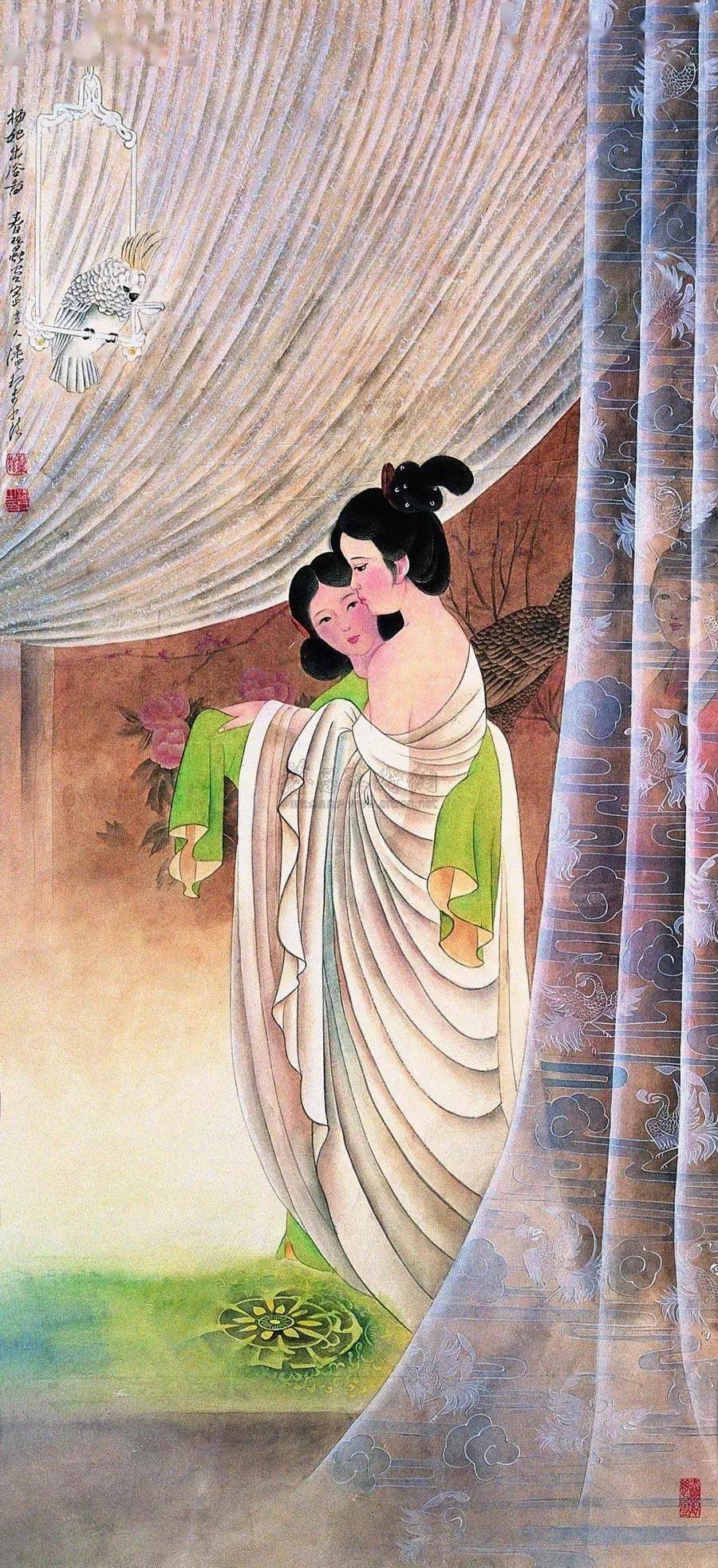 历代名家笔下的“贵妃出浴图”，相当香艳_搜狐网