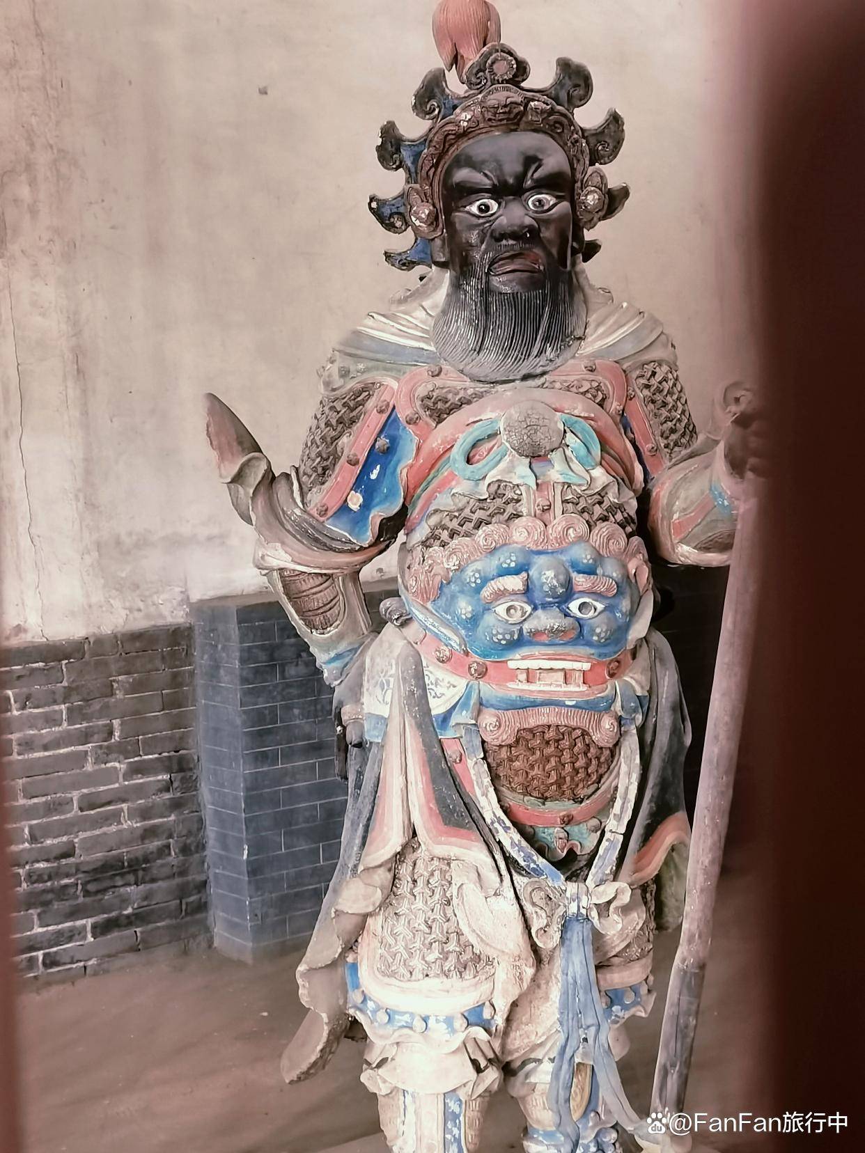 太原古建巡礼|黑脸关公不多见!_保宁_姿势_彩塑