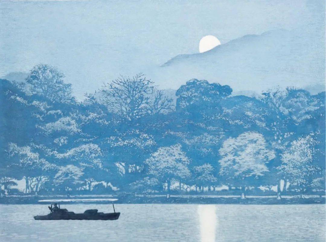 刀痕水迹——— 陆放版画作品欣赏_西湖_人物_戏曲