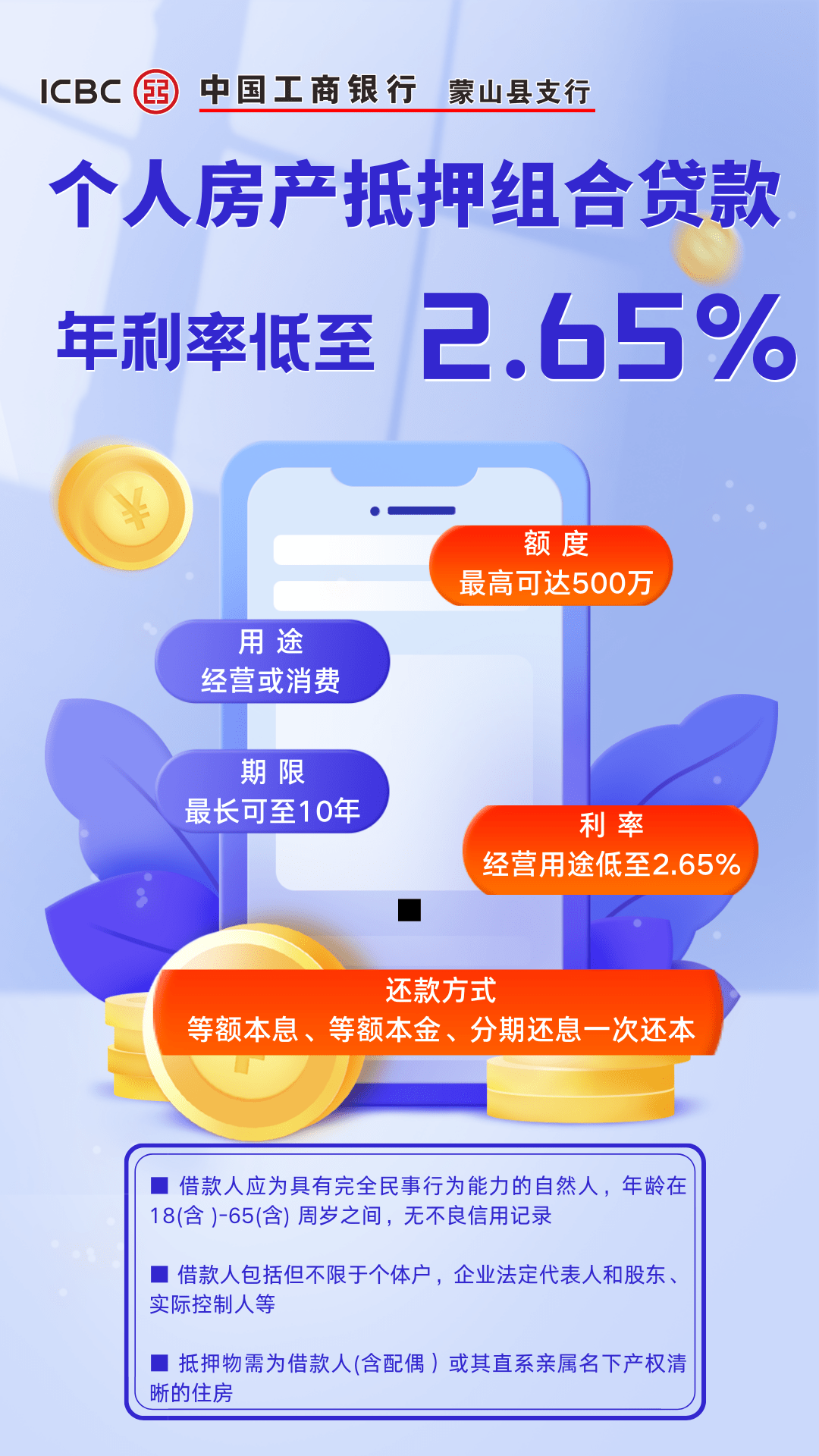 工行丨最高可贷500万元!年利率低至2.65%!还不冲?_经营_借款人_抵押