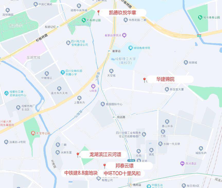 西邻攀成钢-万象城,南连成都东客站,东出十陵-青龙湖,左邻右舍皆为