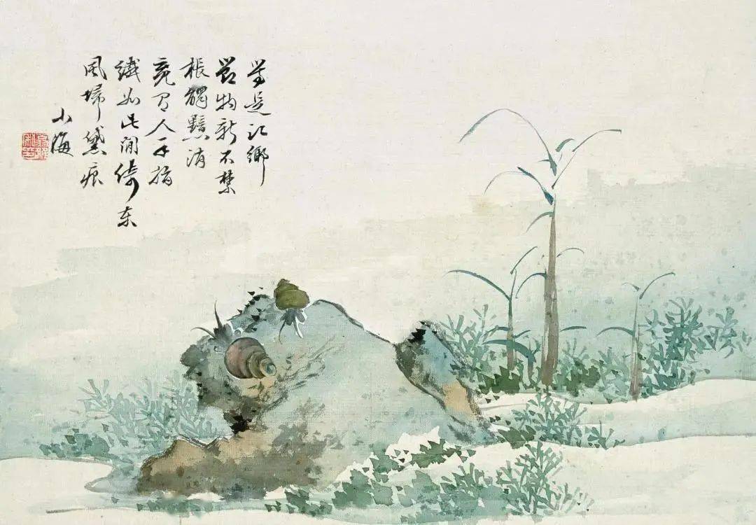 这位清代大师画草虫:兼工带写,生动细腻_翁雒_小海_款识