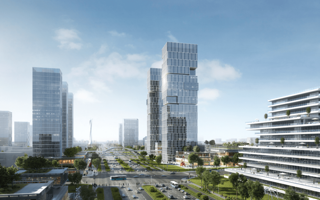 效果图中央商务区的建设,就是为了填补这些距离.