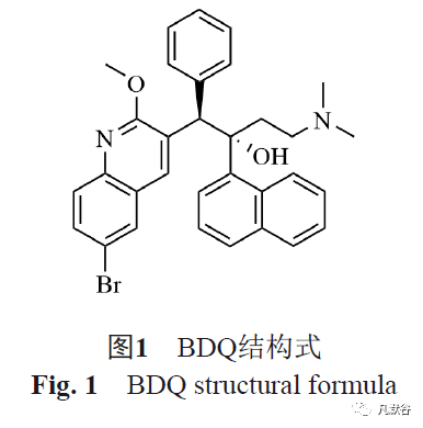 bdq為二芳基喹啉類藥物,結構式見圖1.其與結核分枝桿菌(m.