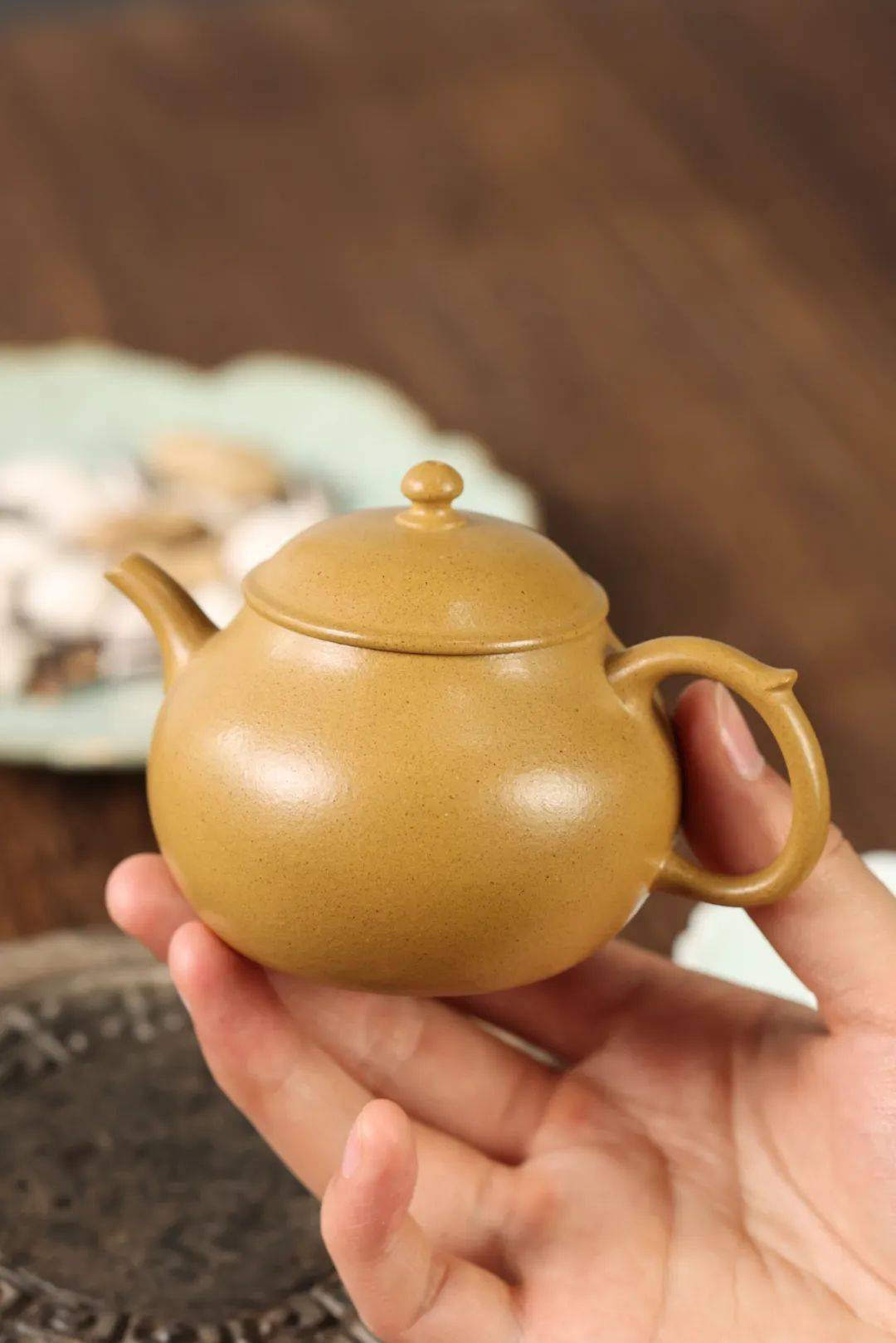 黄金段泥紫砂壶,稀缺泥料,发色鲜活有灵气,聚茶香