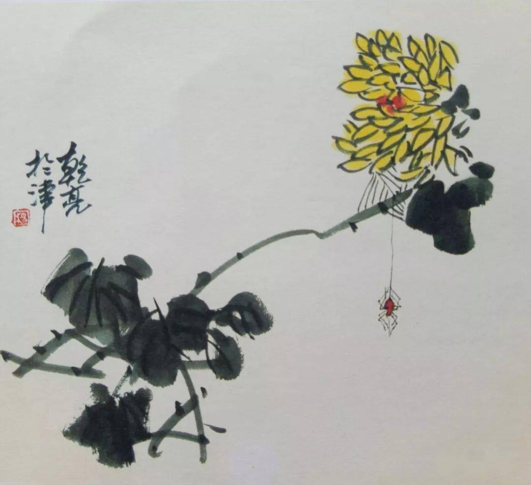 【国画教程】初学国画之虫—蜘蛛_合作_画法_作品