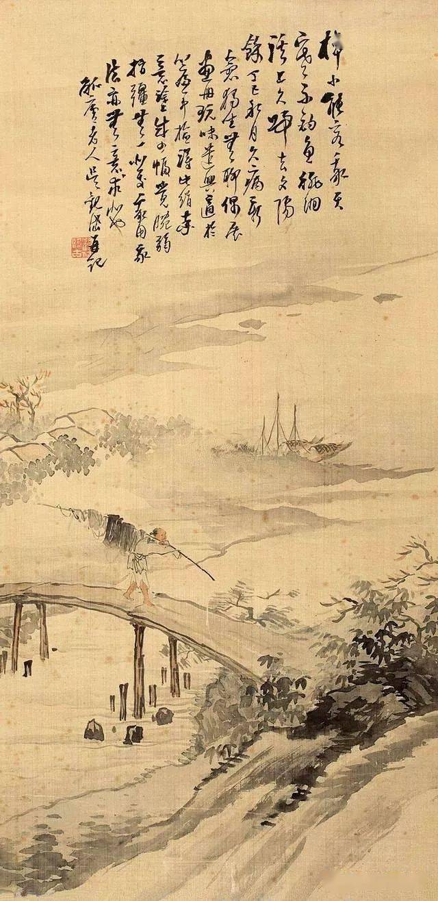 "江南四吴"之吴观岱山水人物画欣赏!_机甲_精神_一个人