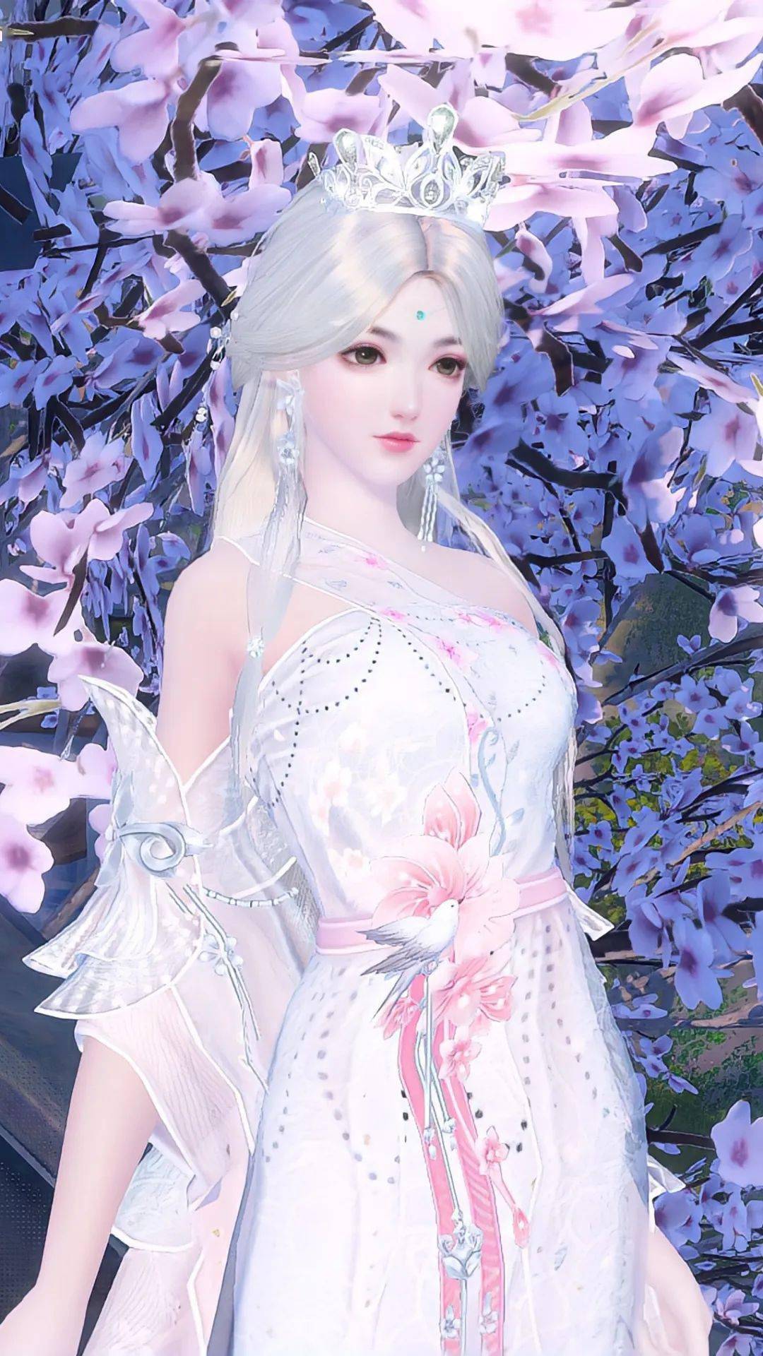 (图源@揽月为裳)见杨柳飞绵滚滚,对桃花醉脸醺醺.桃花仙初访人间,藏在