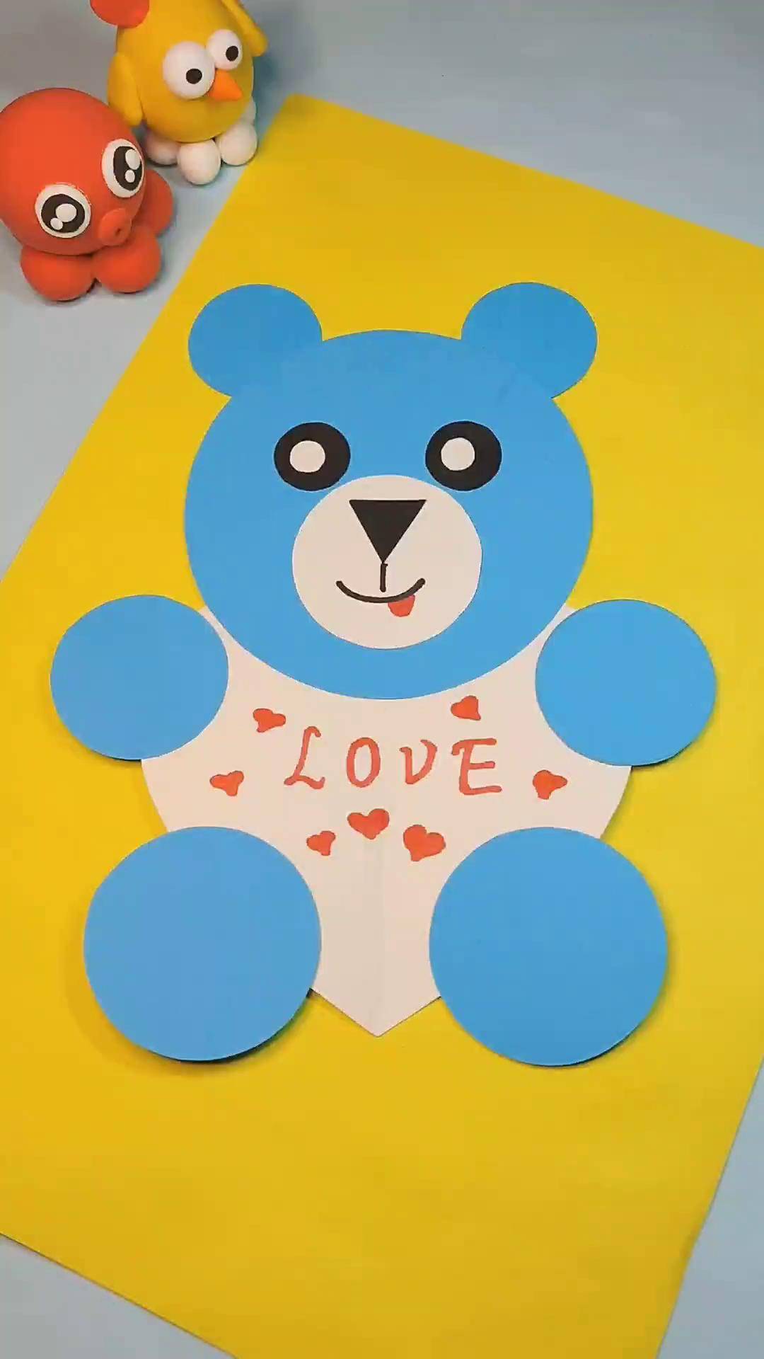 幼儿园手工 教大家用卡纸做一只小熊