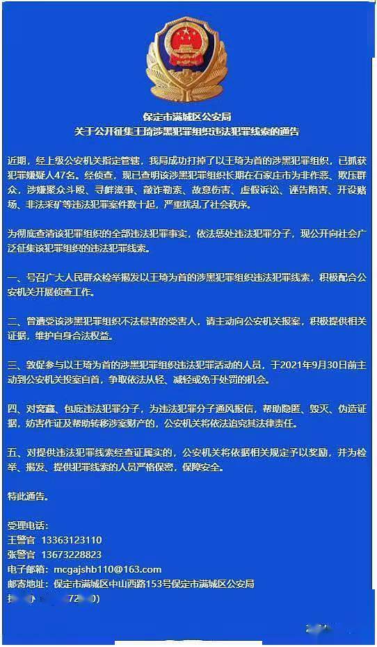 王琦涉黑团伙案调查:以商养黑,行贿国家工作人员获取非法保护_石家庄