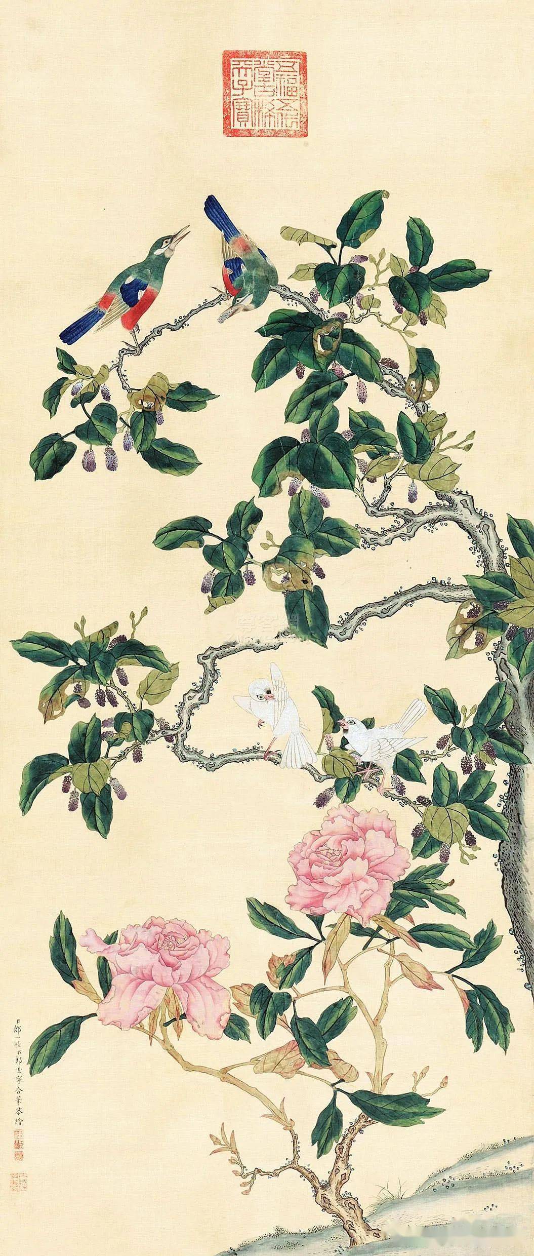 清代邹氏最著名的画家之一:邹一桂工笔花鸟画作品欣赏_花卉_礼部_乾隆