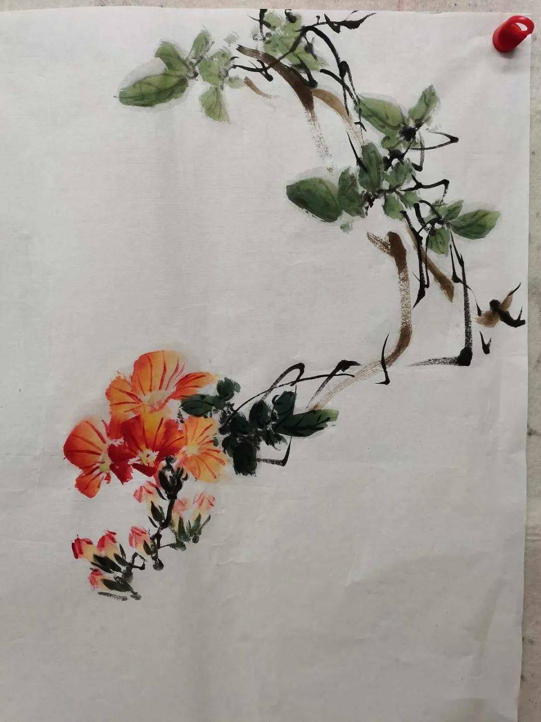 谭老师教你画国画凌霄花