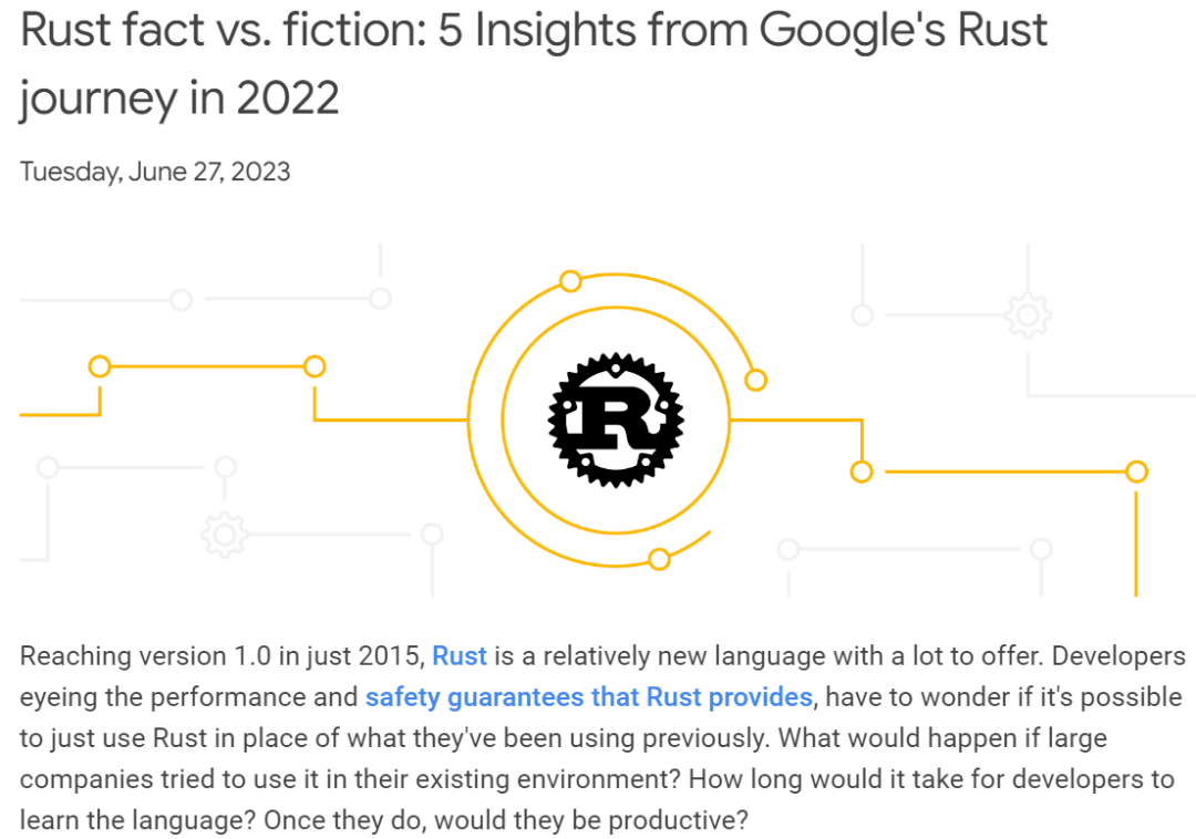 谷歌程序员认为学习Rust很easy