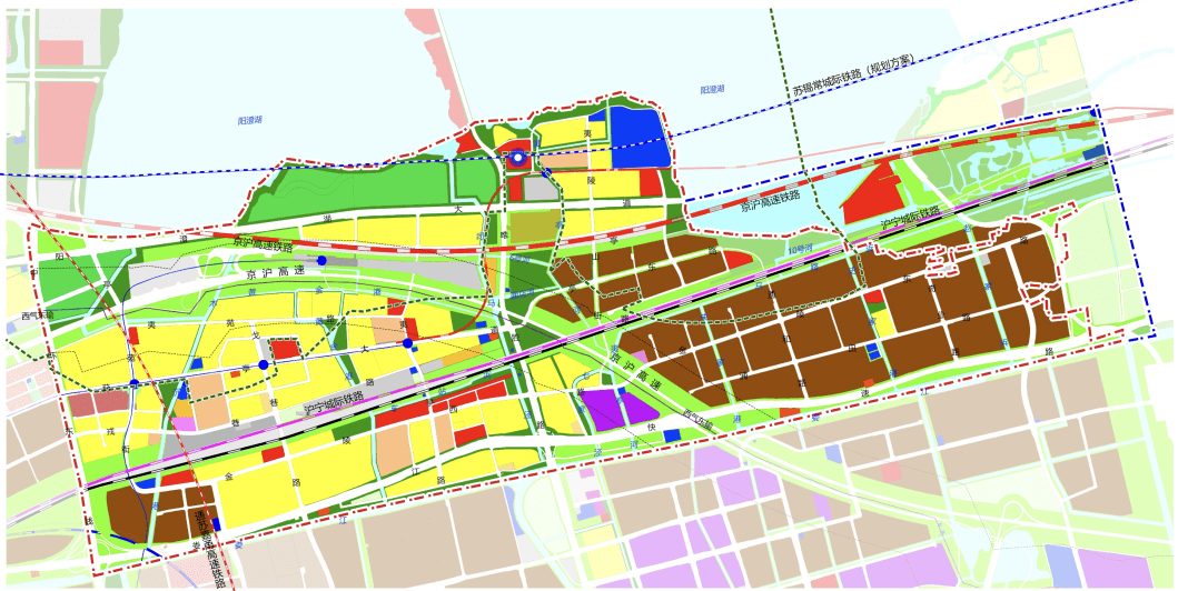 西至中环东线,东至园区界北至阳澄湖,南至娄江规划面积约15.