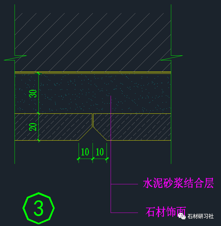 8个石材饰面结合缝cad节点图