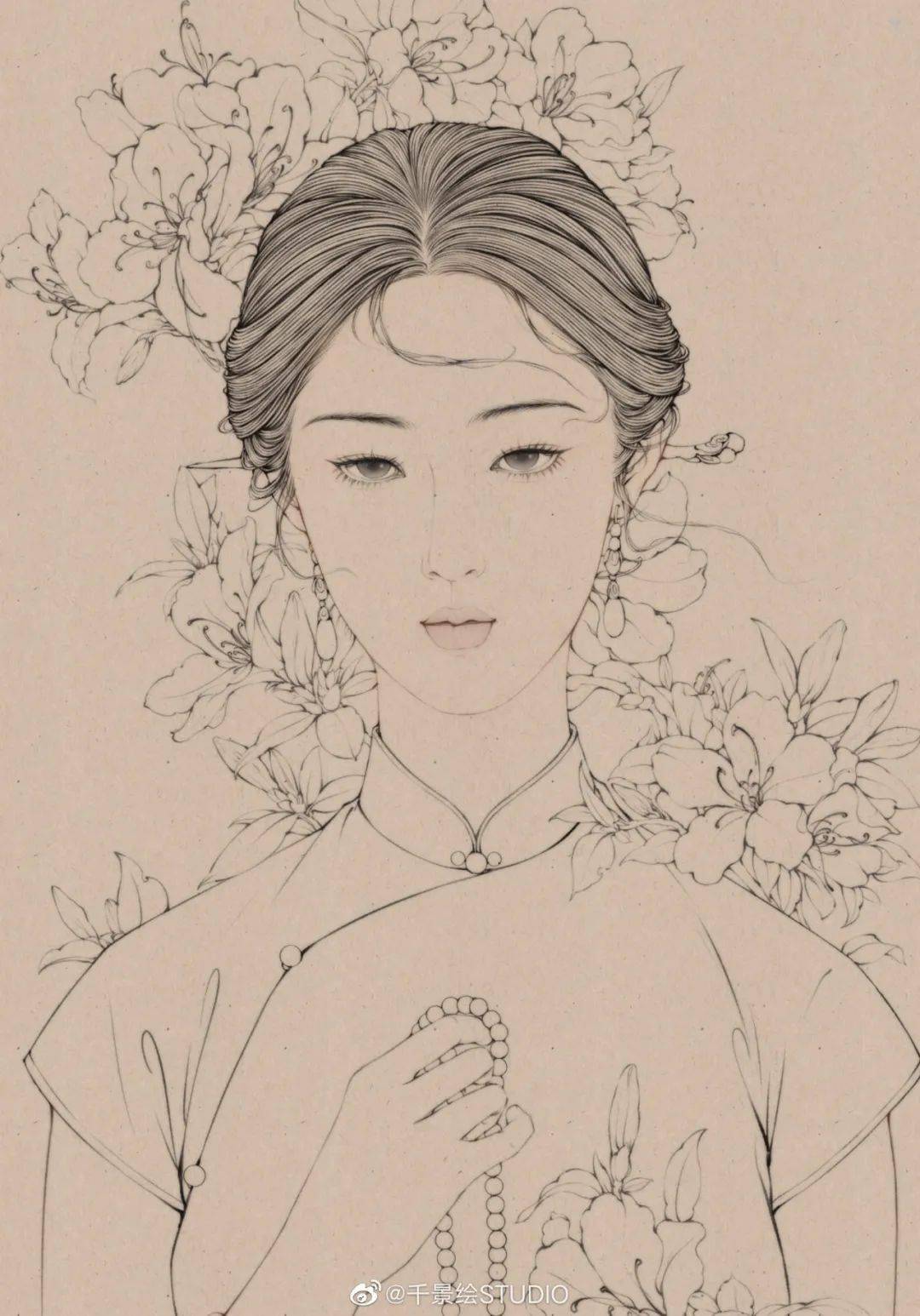 她用温柔细腻的线条,定格影视中的经典角色,古香古韵,画尽人间风流