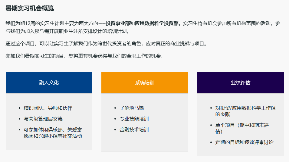 新加坡资管Temasek淡马锡招聘2024 Intern，Base北上深_岗位_求职_企业