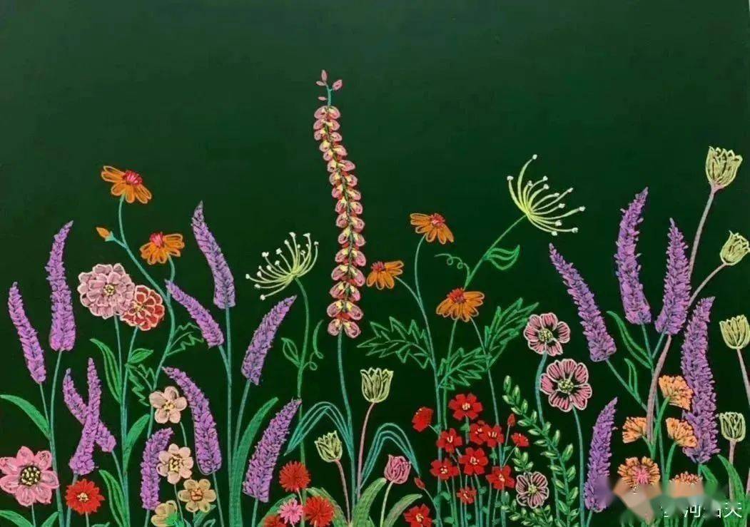 画在黑板上的粉笔画,美轮美奂,别具一格,有童年的梦,有美好的憧憬