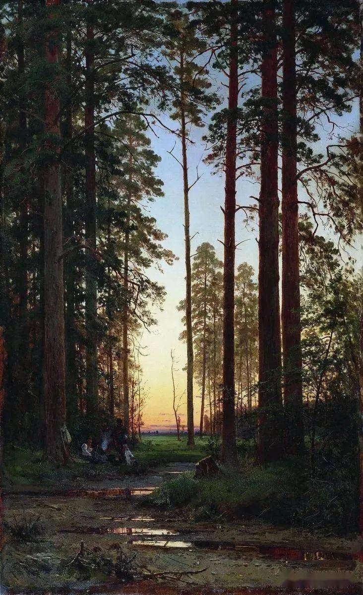 俄罗斯杰出画家希施金风景油画_森林_拉布加_橡树