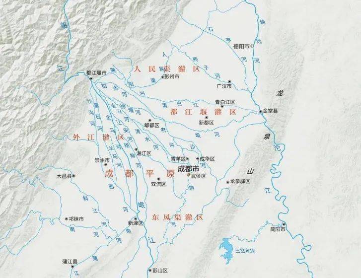 都江堰河流分布图图片