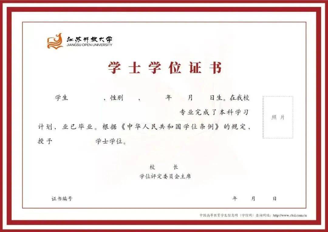 颁发江苏开放大学毕业证书,国家承认学历,教育部电子注册,毕业证书可
