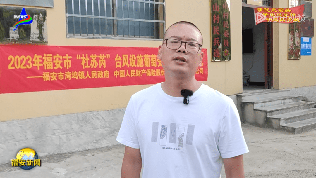 湾坞镇炉山村的葡萄因台风而受损,现农业保险赔付款已落地.