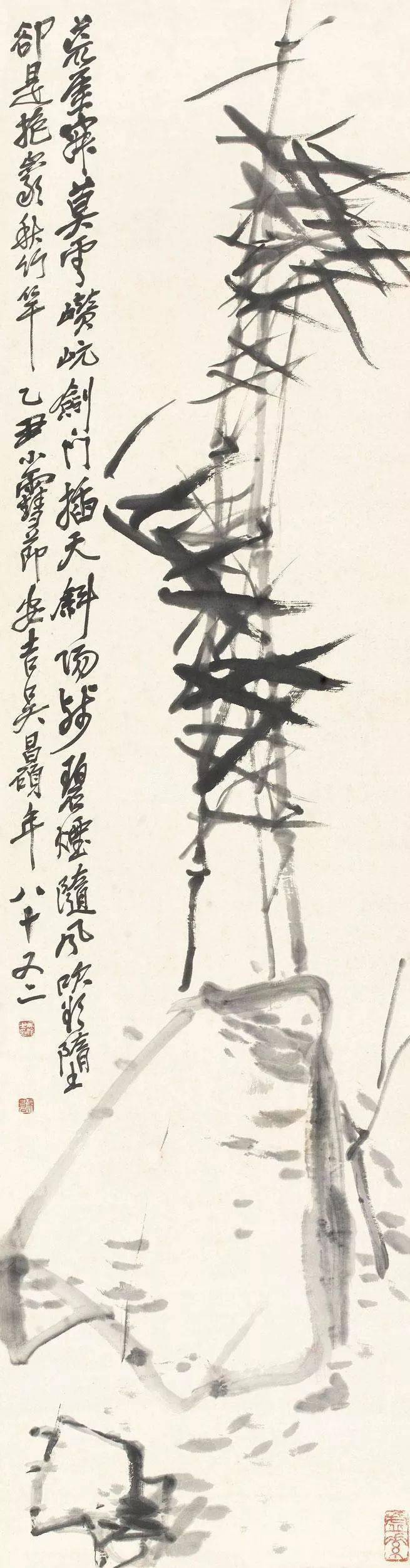 满纸生风,凛凛袭人---吴昌硕【墨竹集】_笔下_兰竹图_气势