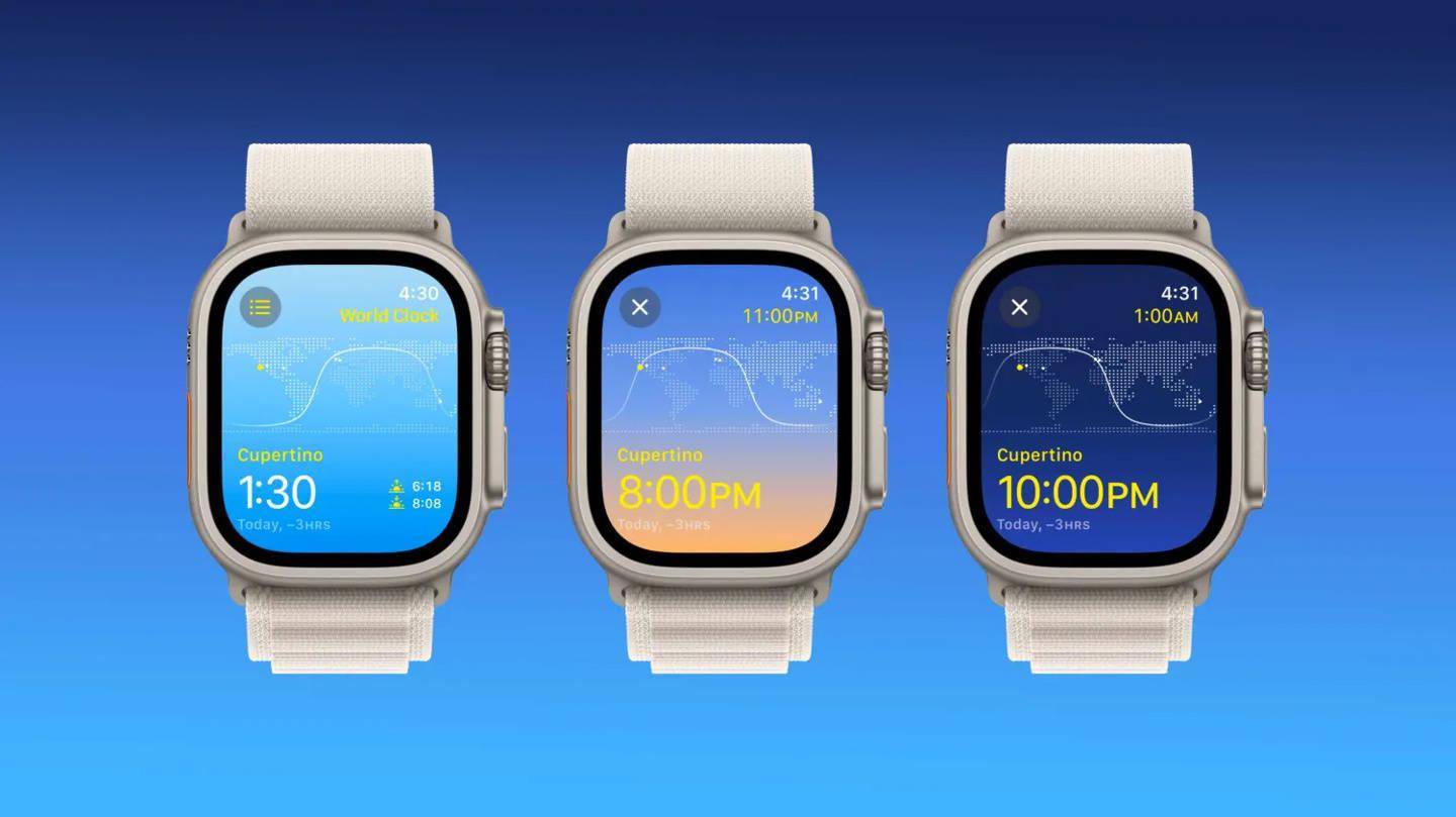 苹果watchOS 10全新世界时钟应用初步上手 重新设计了天气、地图、消息等本地应用程序