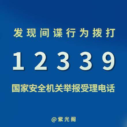 发现间谍行为拨打12339_来源_紫光阁