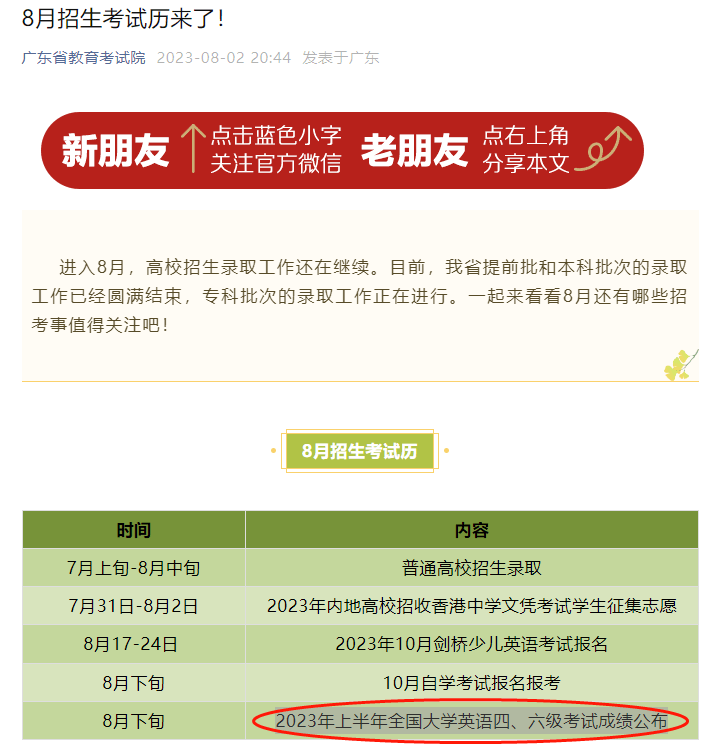 码住！6月四六级查分时间预测！ 高校 广东 成绩