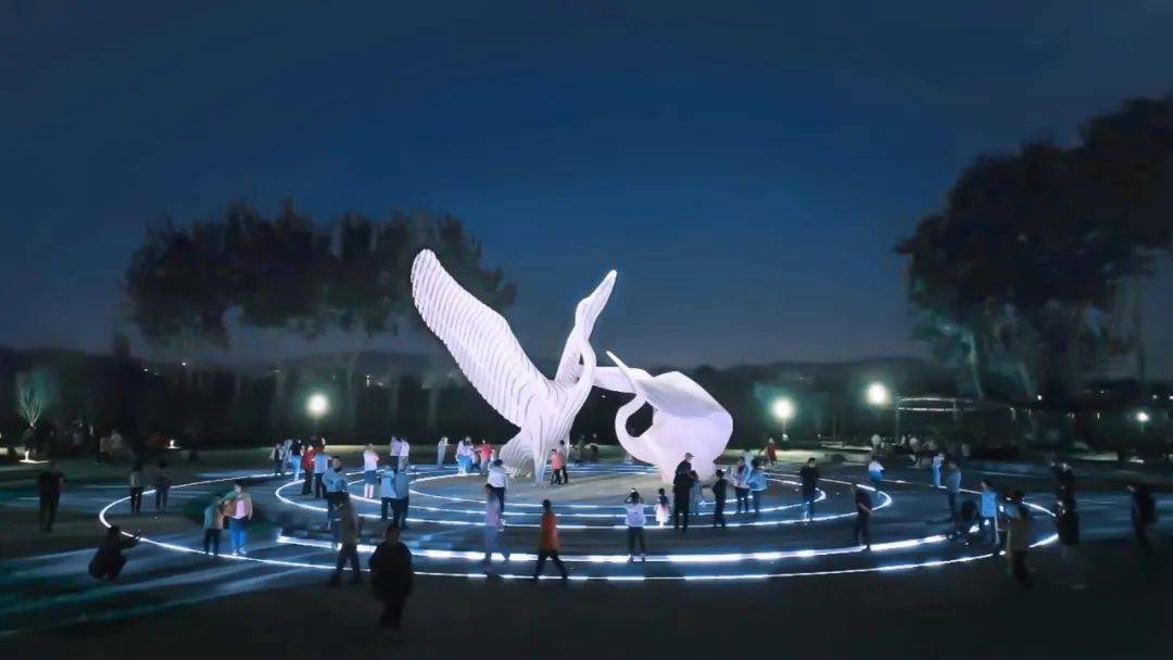 光随曲动!ip68匀光地埋灯打造声光一体广场雕塑_项目_福山区_夹河