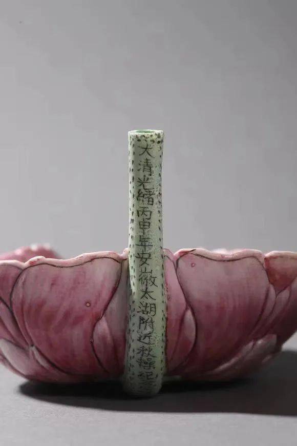 文物有声 | 粉彩荷花吸杯_秋操_花瓣_太湖