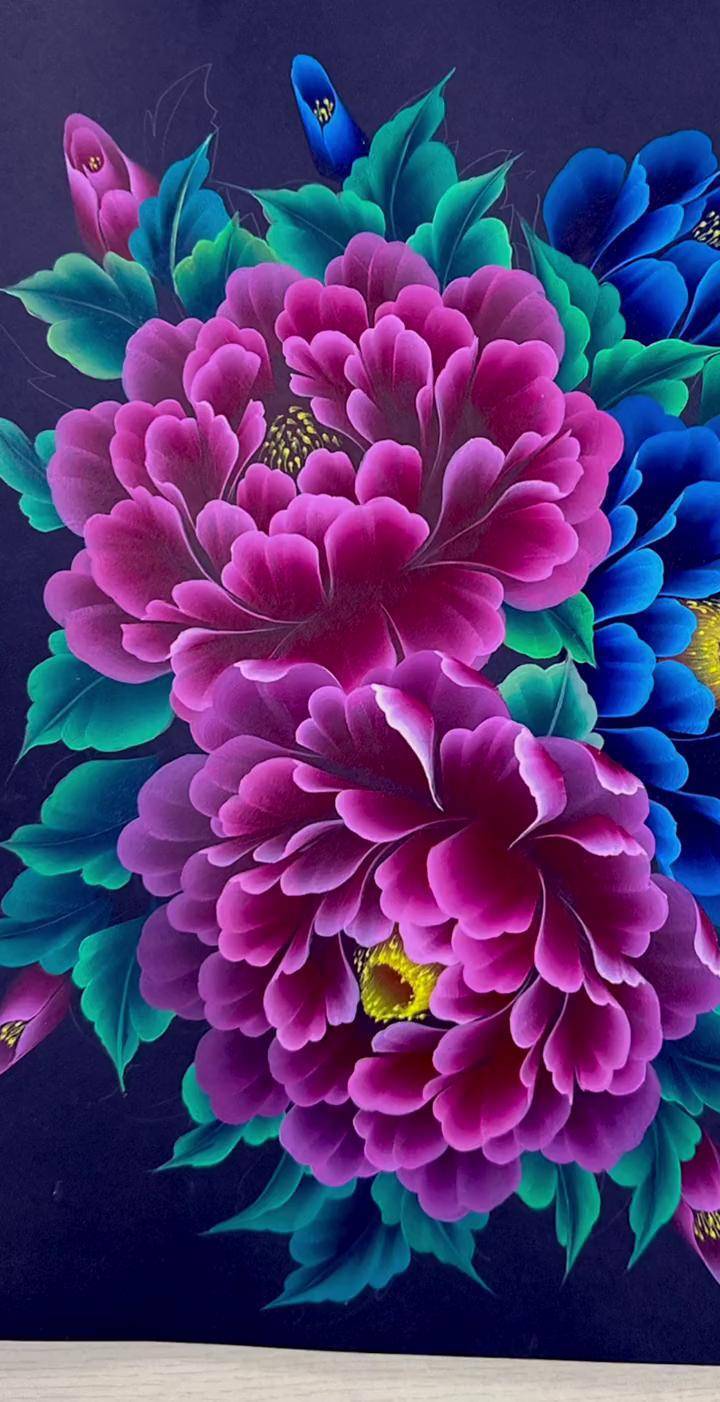 抖一抖花儿开排笔彩绘 飞雪彩绘3d彩绘速成创意画 街头画画脸部彩绘