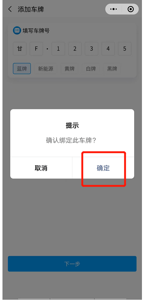 查询车牌号码是否注册成功