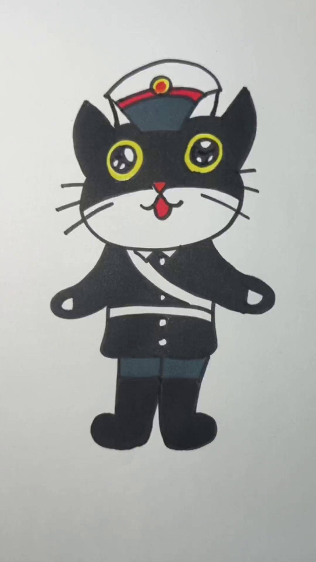 黑猫警长一起学画画 零基础学画画 简笔画 黑猫警长简笔画