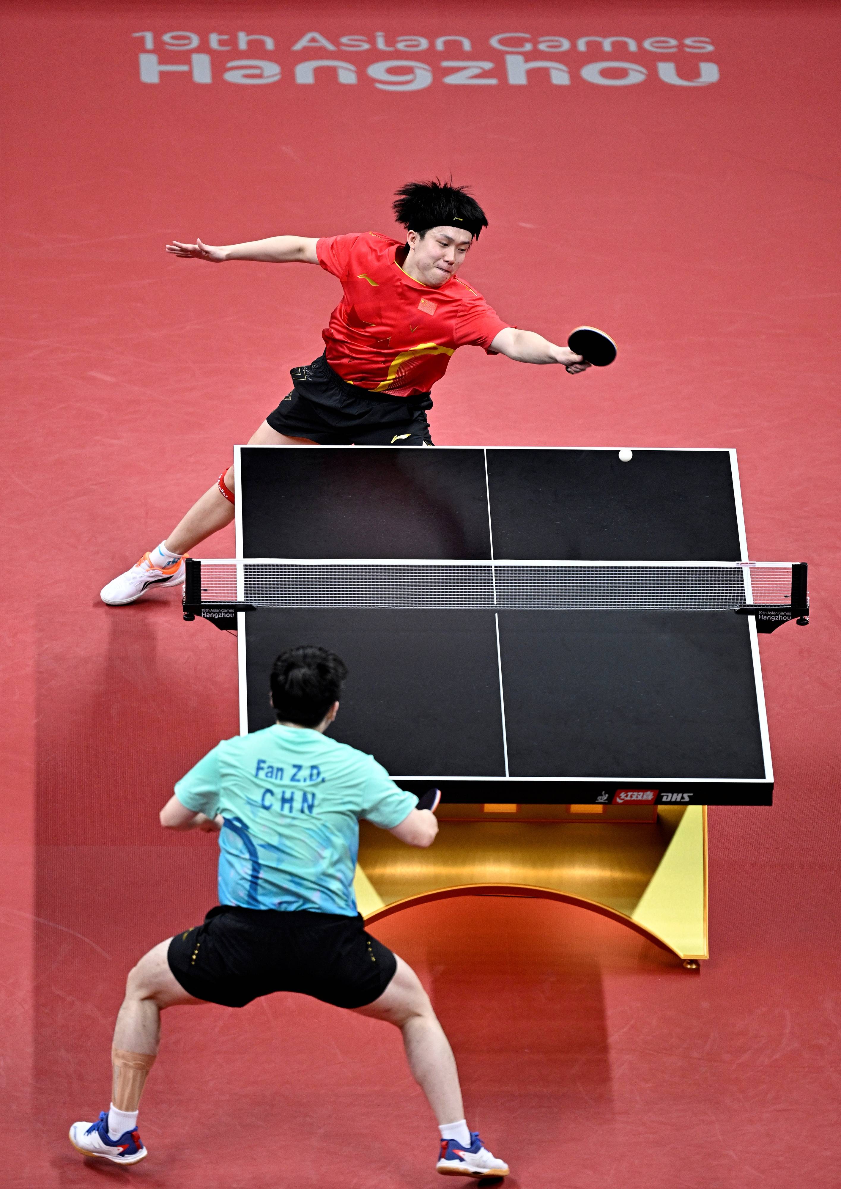 (杭州亚运会)乒乓球——王楚钦夺得男子单打金牌_新华社_王鹏_比赛