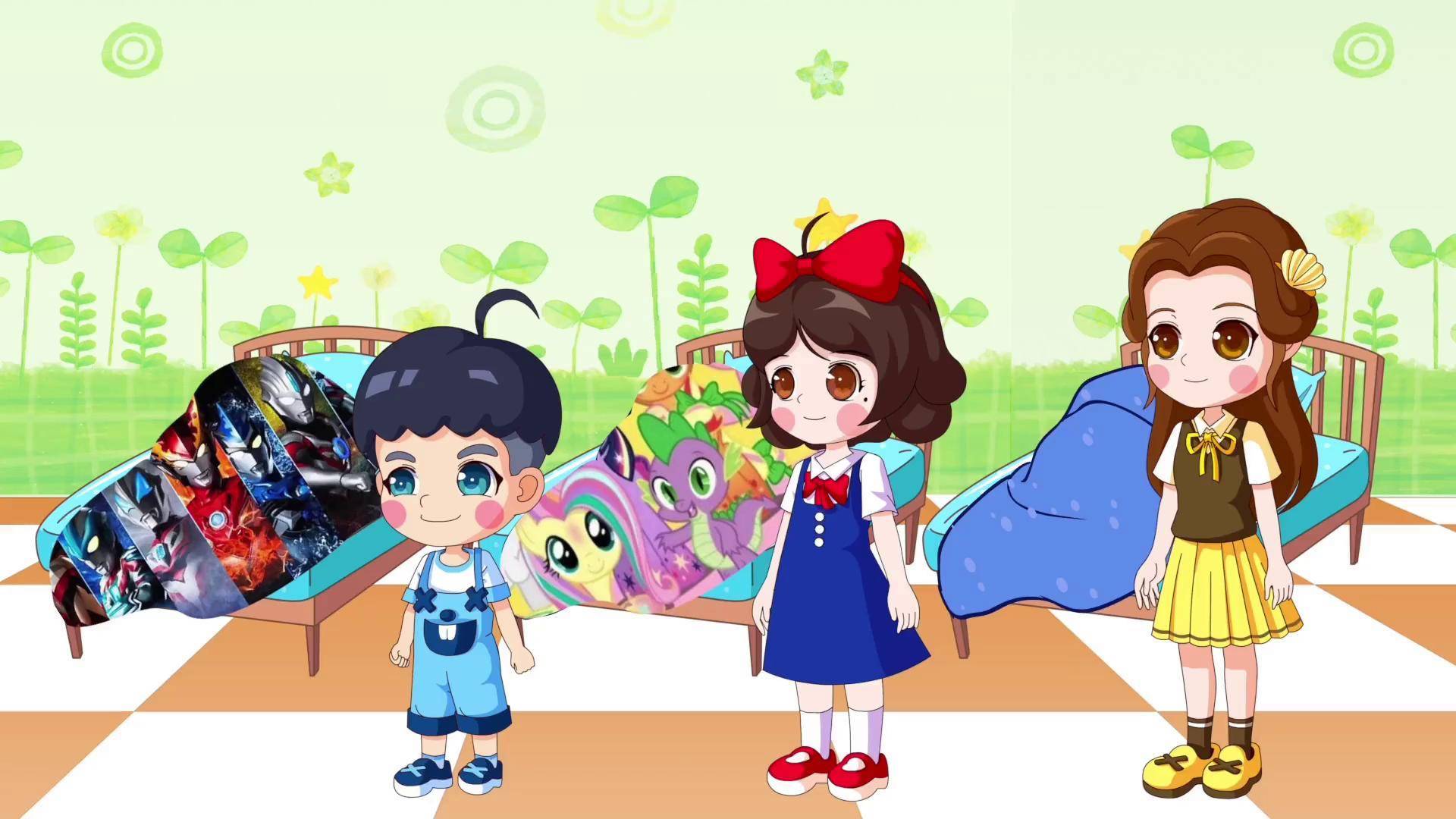 白雪公主贝儿公主抢被子白雪公主少儿亲子动漫