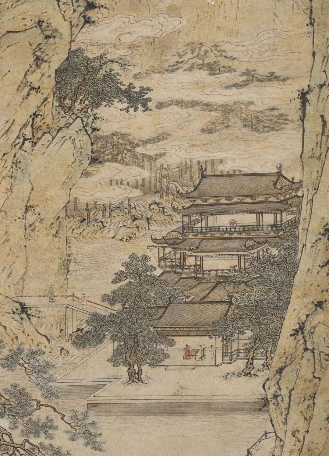 仇英《仙山楼阁图》_搜狐网
