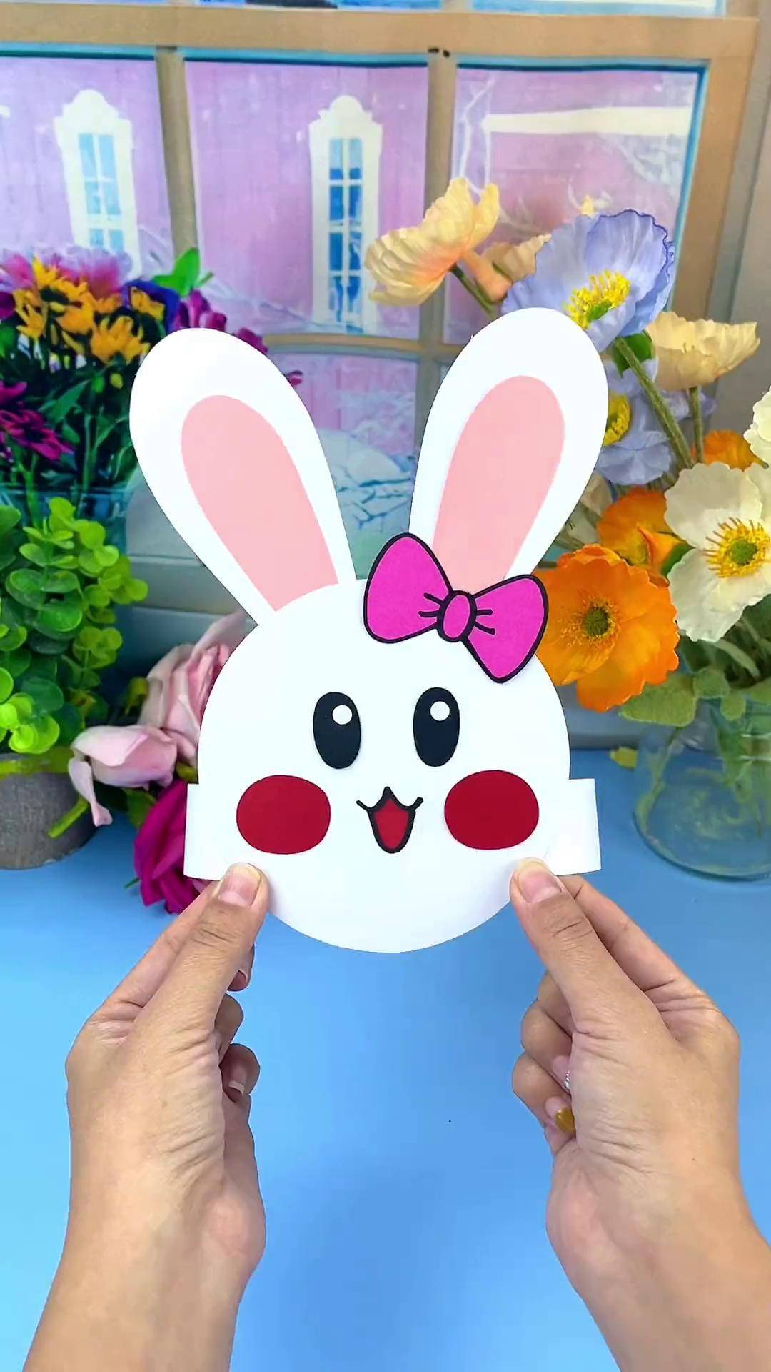 可爱的小白兔头饰教程来了!