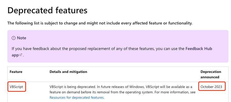 27h2 Vbscript 微软决心移除 Windows 中已用 27 年的旧技术,VBScript 走向末路?_WebView_Lit_编程