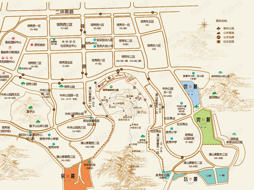 领秀城麓系洋房四居室户型介绍_项目_济南_小区