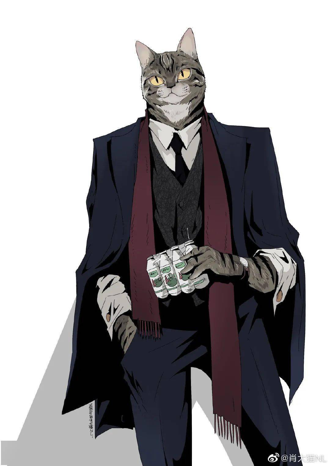 穿西装的猫!