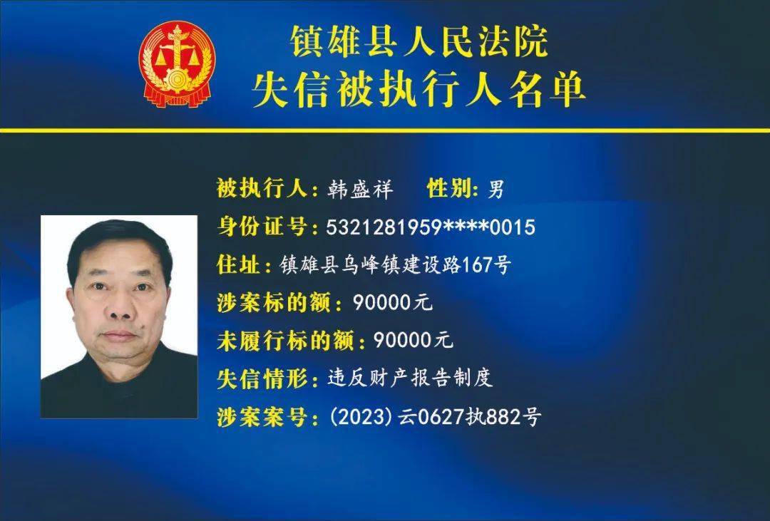 昭通这县公布63名失信被执行人名单!_镇雄县_来源