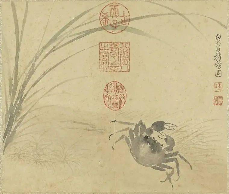 历代名家画螃蟹 | 谁家笔下蟹 纸上翻身看_徐渭_cm_朱屺瞻