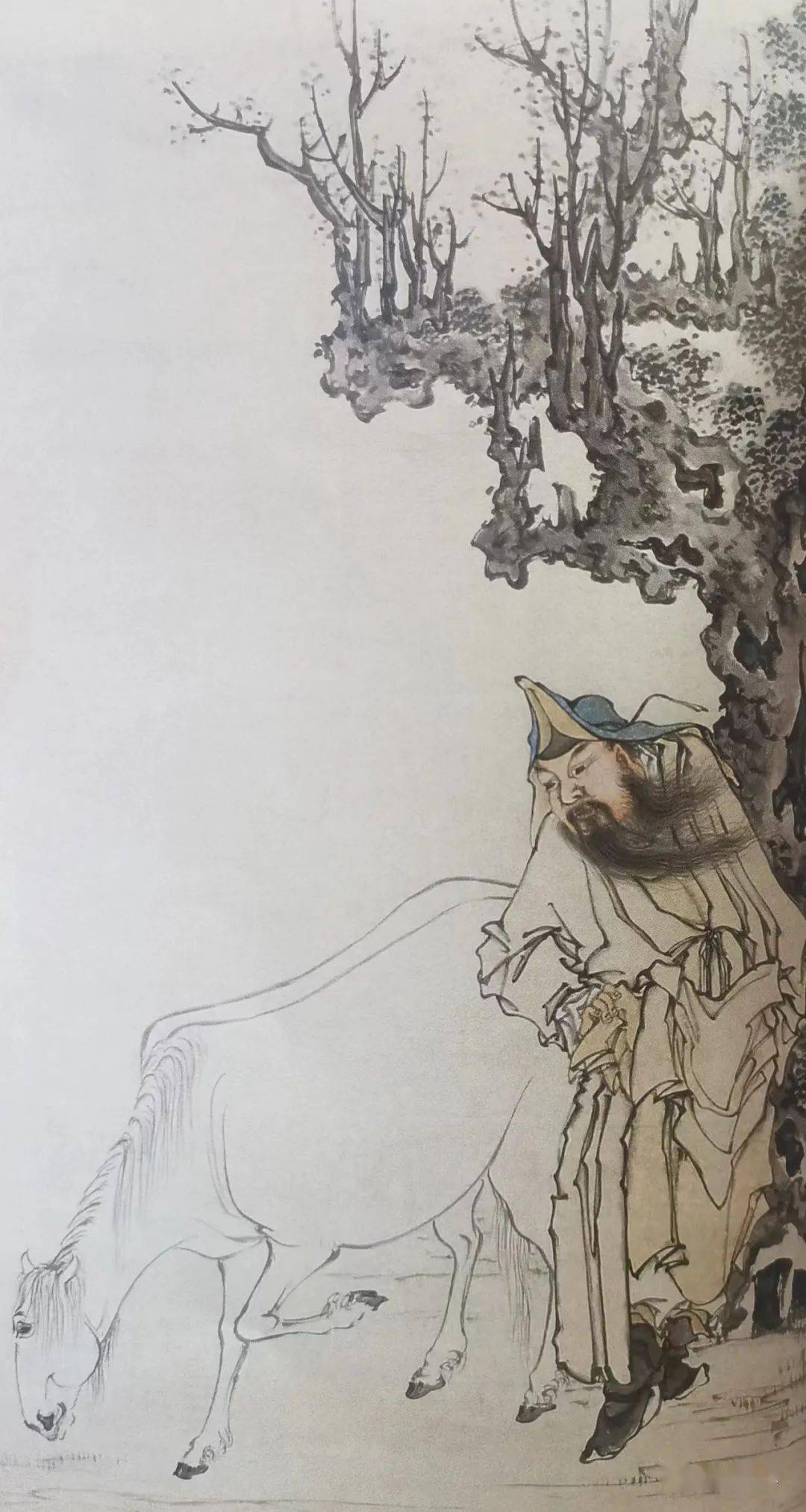 每日一画 | 伯乐相马图轴(局部)_黄慎_白马_人物