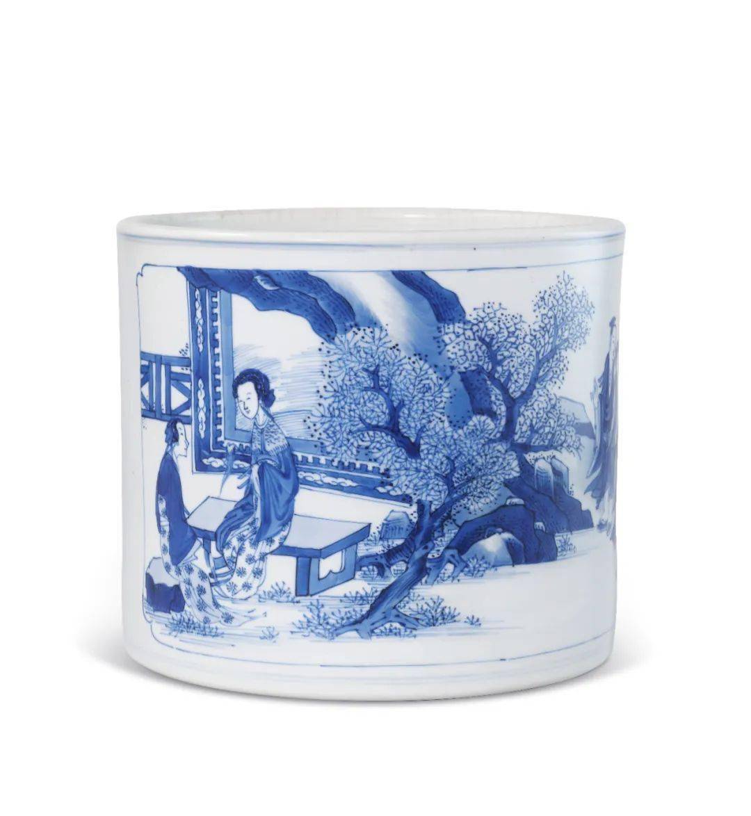 北京保利拍卖:【逸汝山房】甄藏明末清初陶瓷文房具九品_笔筒_cm