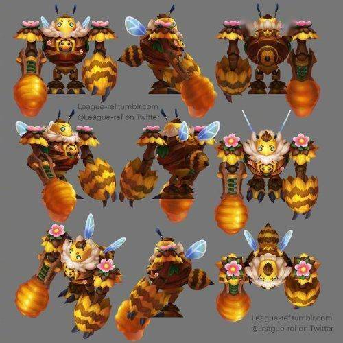 《英雄联盟》2023小蜜蜂新皮肤:嫩黄配色造型可爱!_弈弈_纳尔_莉莉娅