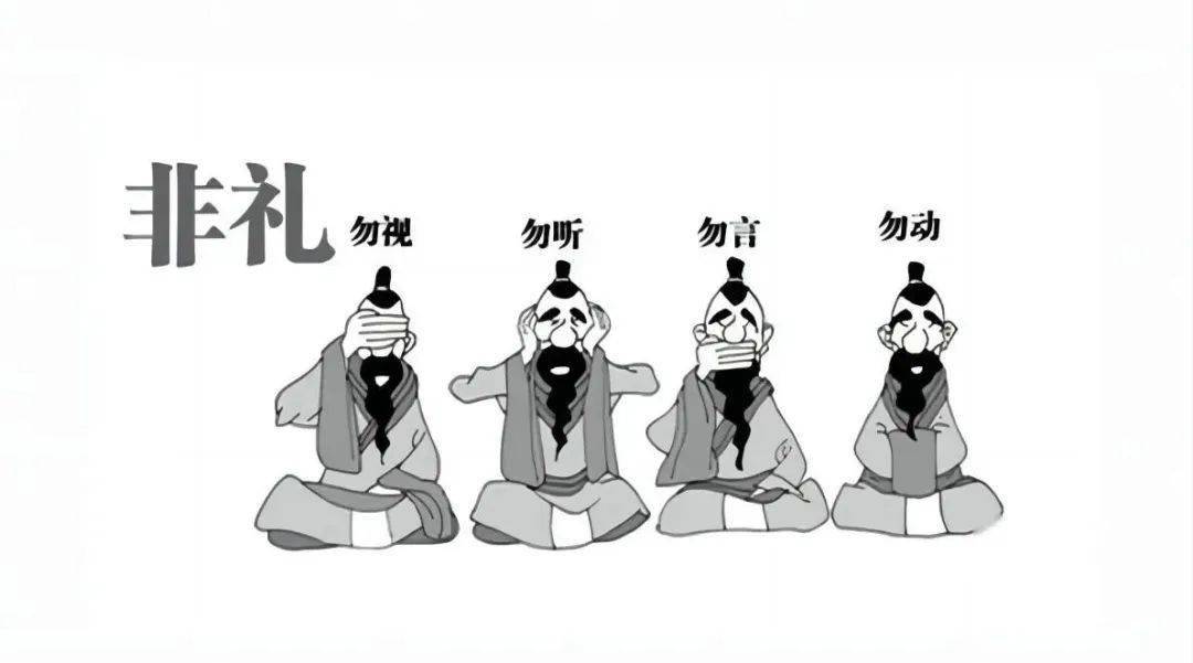 子曰:"非礼勿视,非礼勿听,非礼勿言,非礼勿动.