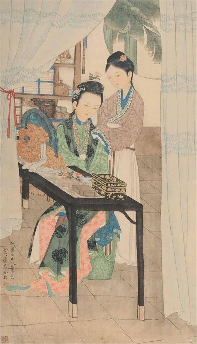 【名品视界】清·冷枚绘画作品欣赏_立轴_人物_金门